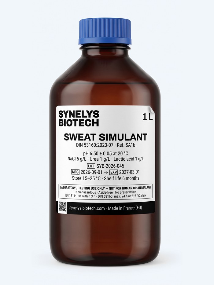 Schweißsimulanz · DIN 53160 · Synelys Biotech