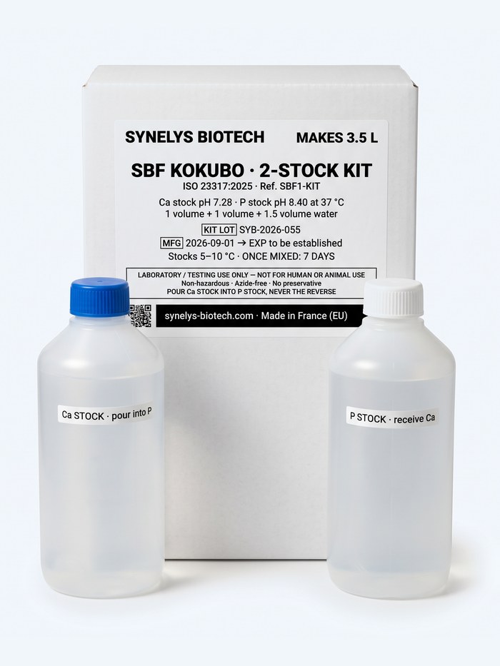 SBF Kokubo · Kit mit zwei Stammlösungen · Synelys Biotech