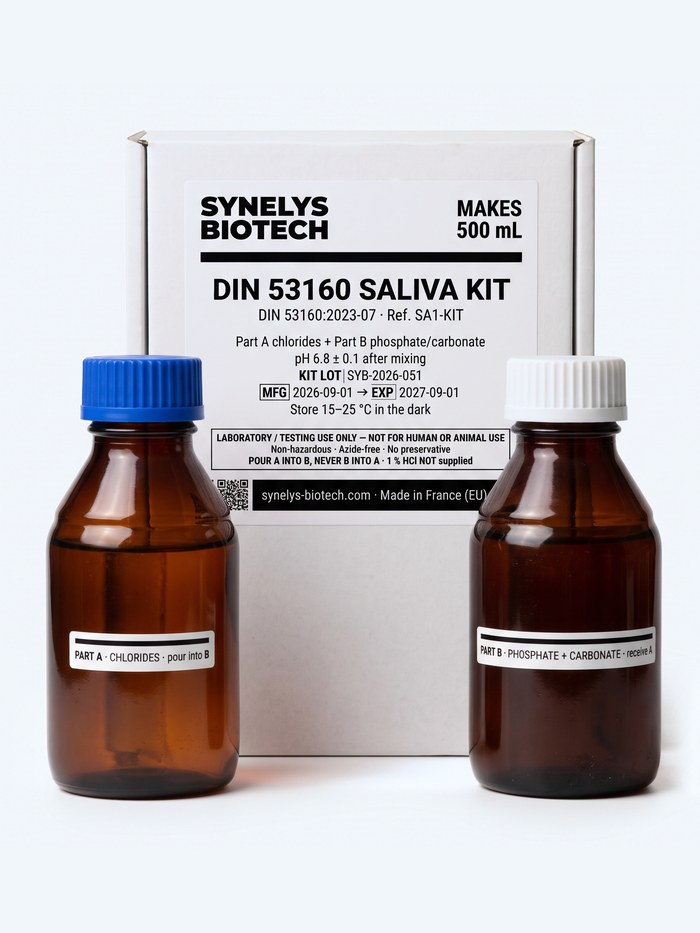 Salive DIN 53160 · kit deux parties · Synelys Biotech