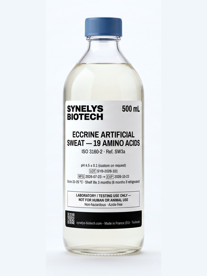Artificial Sweat · ISO 3160-2 · Synelys Biotech